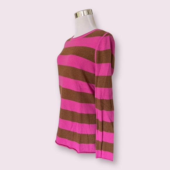 Bela NYC Brown/Fuchsia Wool & Cashmere Pullover Sweater - Picture 3 of 4